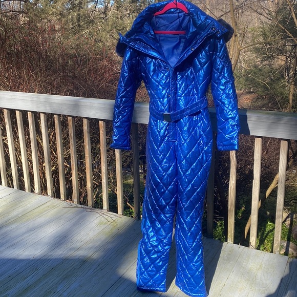 Royal Blue Quilted Snow Jumpsuit Size XLarge. NWOT - Picture 1 of 10